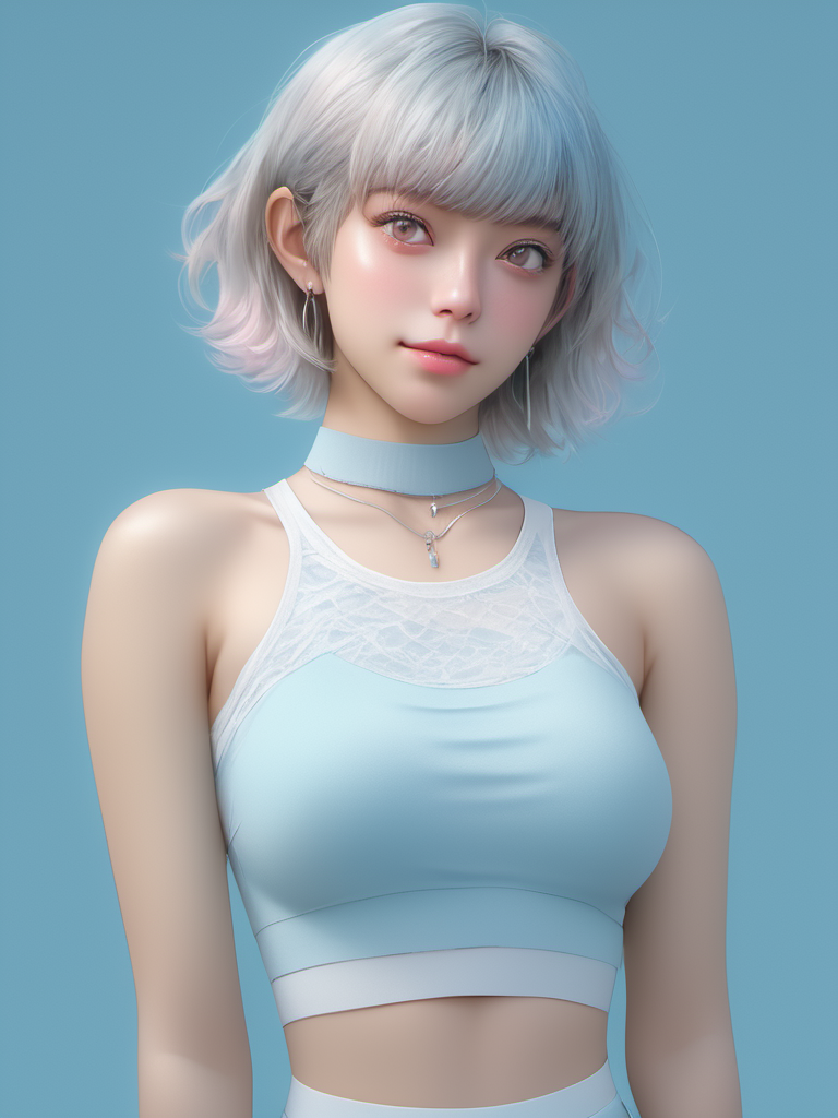02759-1608010402-1girl, earrings, jewelry, blue_background, solo, choker, upper_body, short_hair, looking_at_viewer, artist_name, crop_top, bangs.png